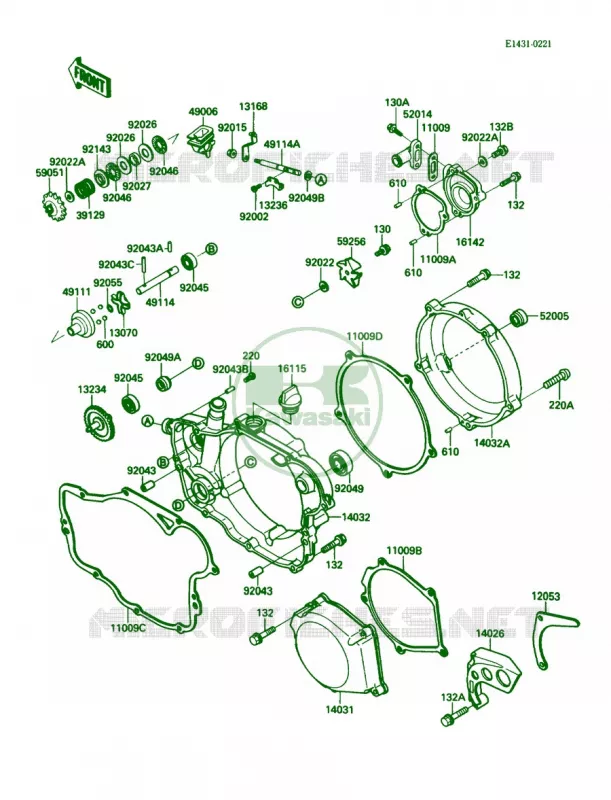 Engine Covers Kawasaki MOTOS 250 1988 KX250  KX250-F1