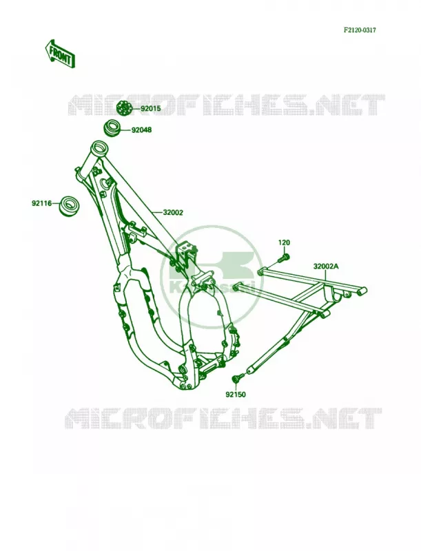 Frame Kawasaki MOTOS 250 1988 KX250  KX250-F1