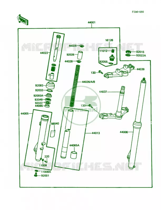Front Fork Kawasaki MOTOS 80 1988 KX80  KX80-L1