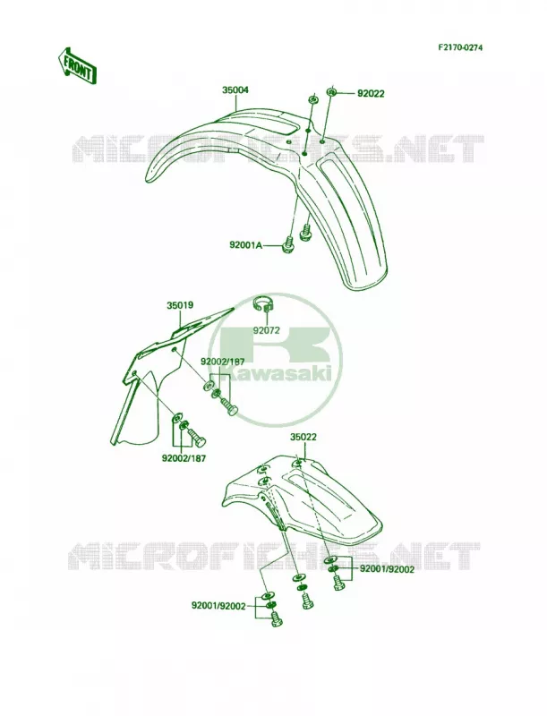 Fenders Kawasaki MOTOS 60 1987 KX60  KX60-B3