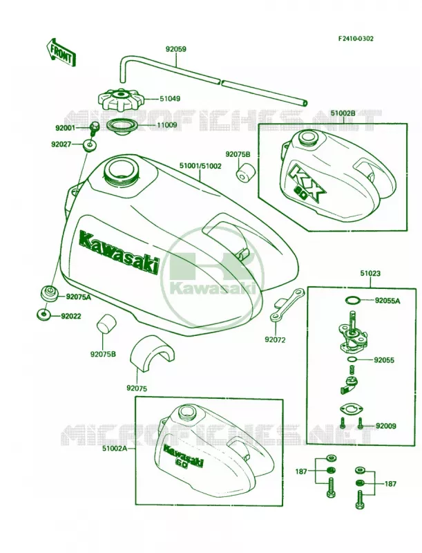 Fuel Tank Kawasaki MOTOS 60 1987 KX60  KX60-B3
