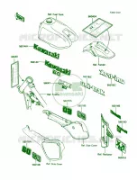 Labels voor Kawasaki KX60 1985