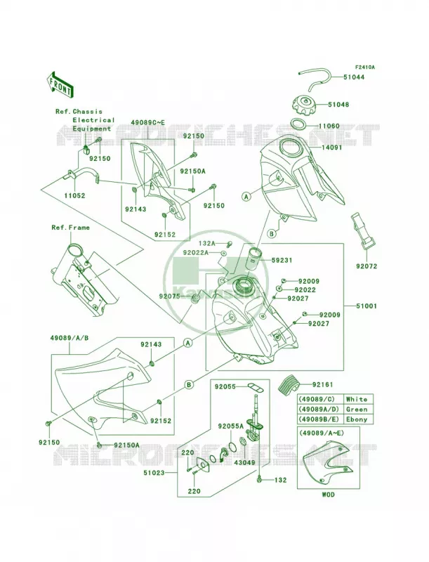 Fuel TankA8F-A9FA Kawasaki MOTOS 110 2007 KLX110  KLX110A7F