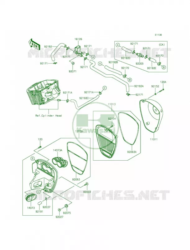 Air Cleaner Kawasaki MOTOS 900 2015 Vulcan 900 Classic LT  VN900DFF