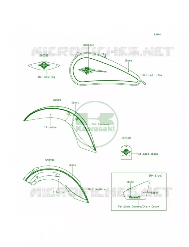 DecalsEbonyDBF Kawasaki MOTOS 900 2015 Vulcan 900 Classic LT  VN900DFF