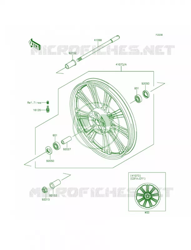 Front Wheel Kawasaki MOTOS 900 2015 Vulcan 900 Custom  VN900CFF