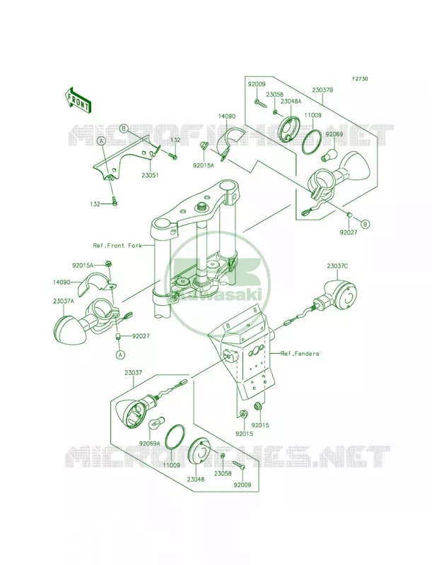 Turn Signals Kawasaki MOTOS 900 2015 Vulcan 900 Custom  VN900CFF