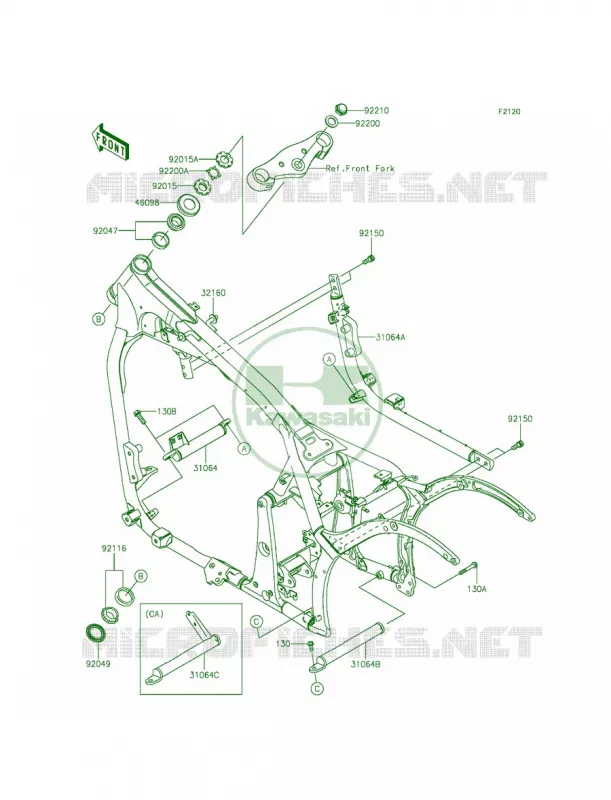 Frame Kawasaki MOTOS 900 2014 Vulcan 900 Classic LT  VN900DEF