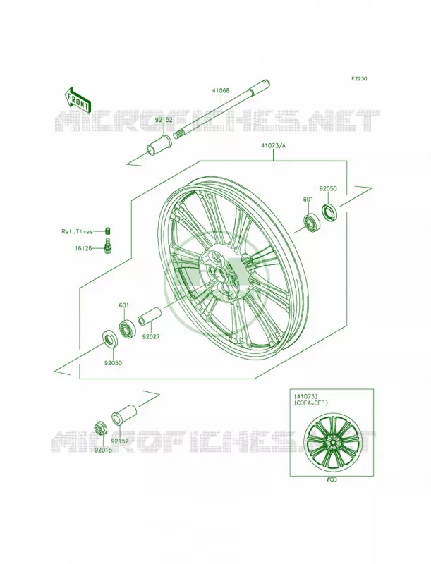 Front Wheel Kawasaki MOTOS 900 2014 Vulcan 900 Custom  VN900CEFA