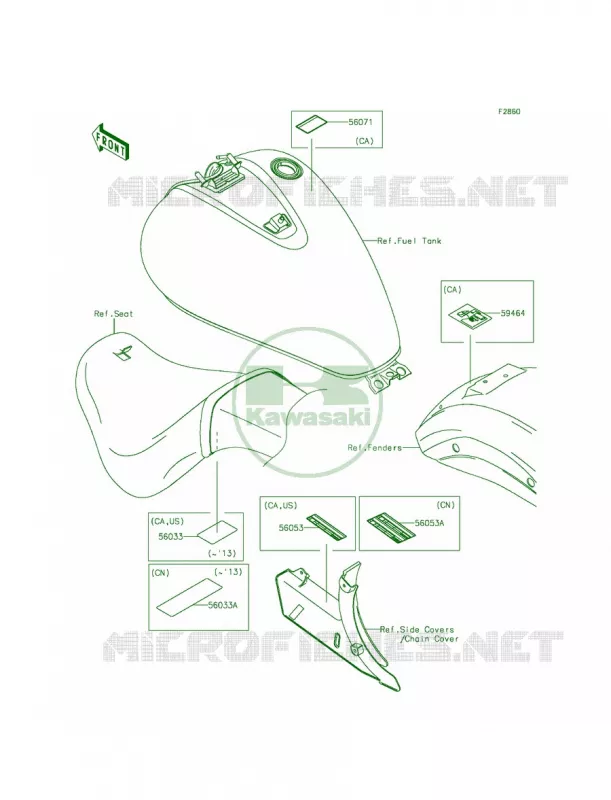 Labels Kawasaki MOTOS 900 2014 Vulcan 900 Custom  VN900CEFA