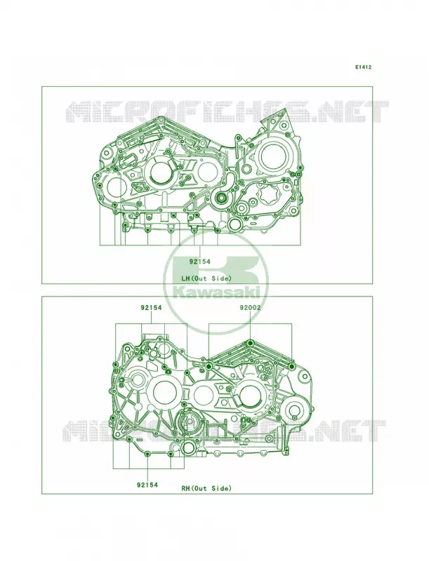 Crankcase Bolt Pattern Kawasaki MOTOS 1700 2014 Vulcan 1700 Vaquero ABS  VN1700KEF