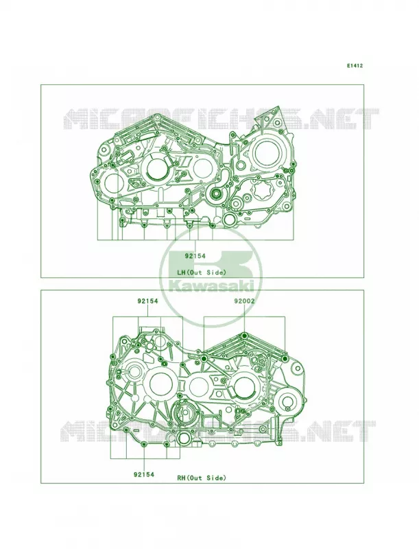 Crankcase Bolt Pattern Kawasaki MOTOS 1700 2014 Vulcan 1700 Vaquero ABS SE  VN1700KEFA
