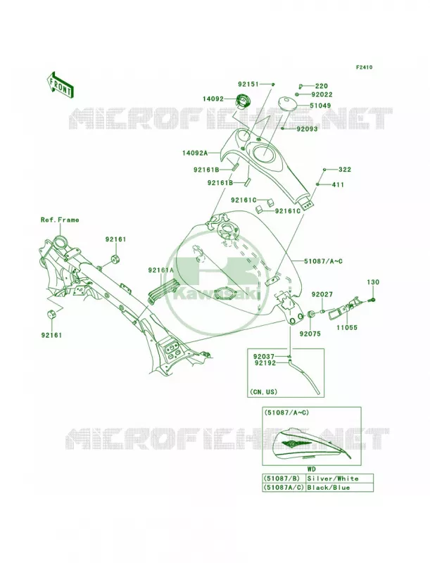 Fuel Tank Kawasaki MOTOS 1700 2013 Vulcan 1700 Voyager  VN1700ADF