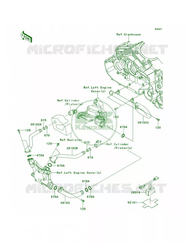 Water Pipe Kawasaki MOTOS 1700 2013 Vulcan 1700 Voyager  VN1700ADF