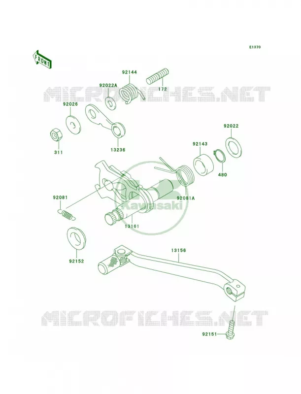 Gear Change Mechanism Kawasaki MOTOS 250 2007 KLX250S  KLX250H7F