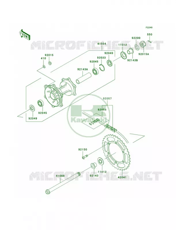 Rear Hub Kawasaki MOTOS 250 2007 KLX250S  KLX250H7F