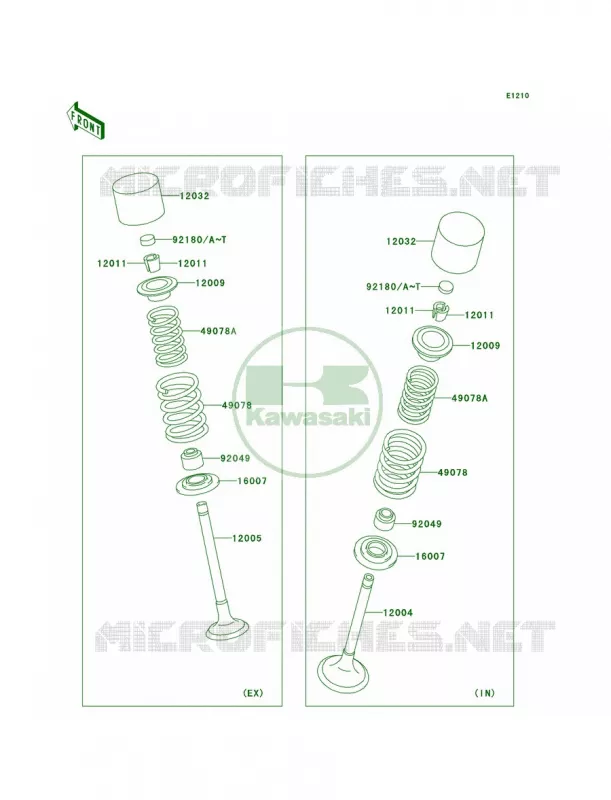 Valves Kawasaki MOTOS 250 2007 KLX250S  KLX250H7F