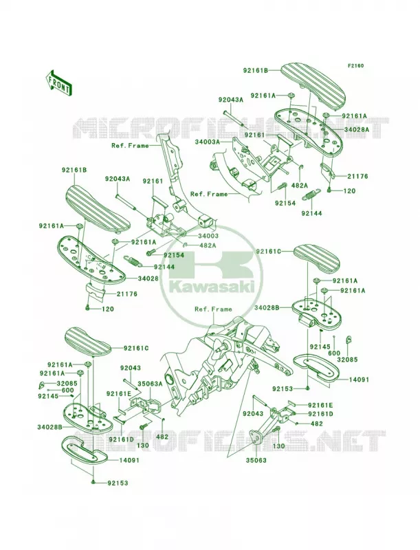 Footrests Kawasaki MOTOS 1700 2013 Vulcan 1700 Voyager ABS  VN1700BDF
