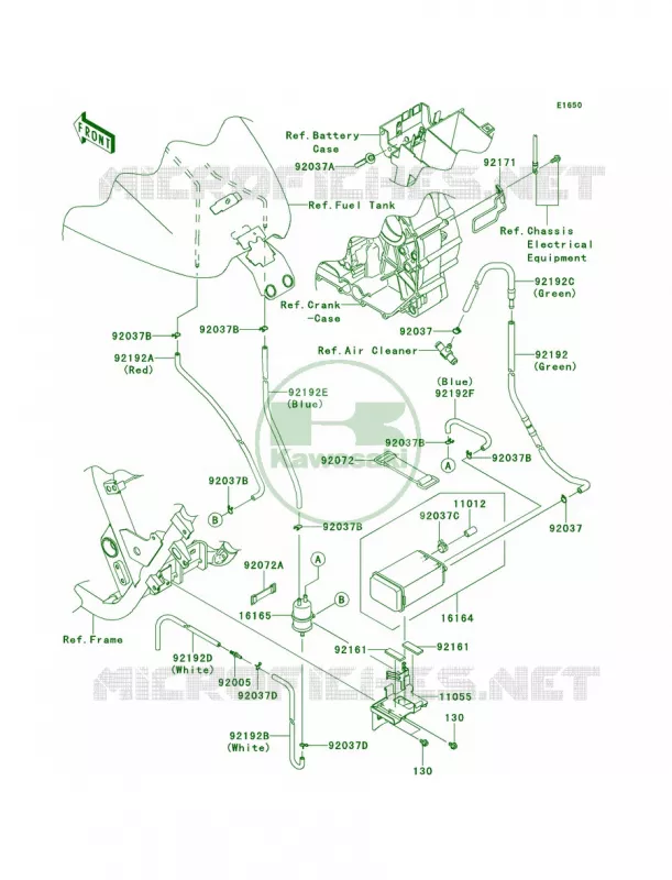 Fuel Evaporative SystemCA Kawasaki MOTOS 1700 2013 Vulcan 1700 Voyager ABS  VN1700BDF