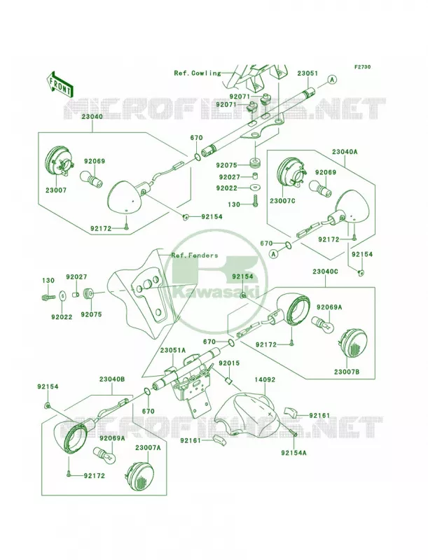 Turn Signals Kawasaki MOTOS 1700 2013 Vulcan 1700 Voyager ABS  VN1700BDF