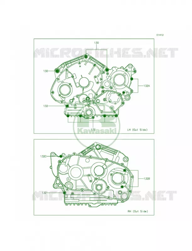 Crankcase Bolt Pattern Kawasaki MOTOS 900 2013 Vulcan 900 Custom  VN900CDFA