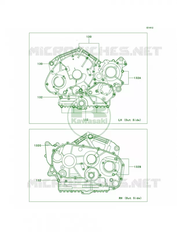 Crankcase Bolt Pattern Kawasaki MOTOS 900 2013 Vulcan 900 Classic  VN900BDF