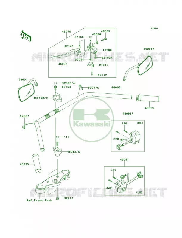 Handlebar Kawasaki MOTOS 900 2013 Vulcan 900 Classic  VN900BDF