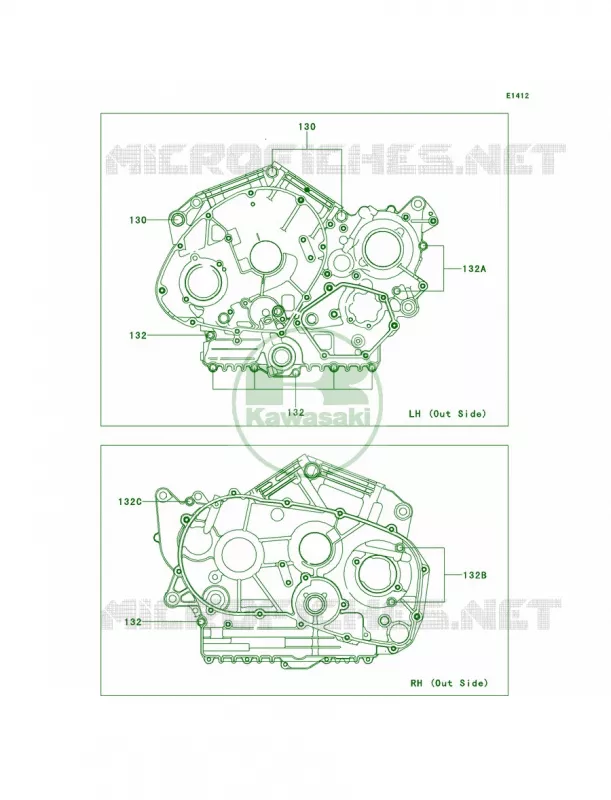 Crankcase Bolt Pattern Kawasaki MOTOS 900 2013 Vulcan 900 Classic  VN900BDFA