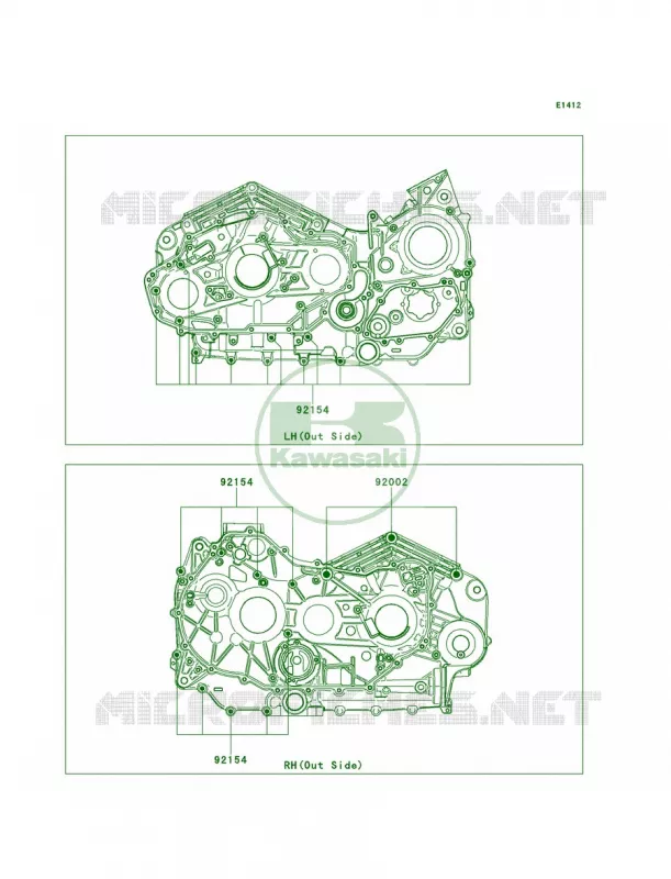 Crankcase Bolt Pattern Kawasaki MOTOS 1700 2012 Vulcan 1700 Voyager  VN1700ACF
