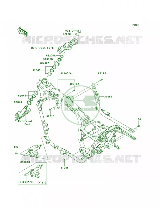 Frame Kawasaki MOTOS 1700 2012 Vulcan 1700 Voyager  VN1700ACF