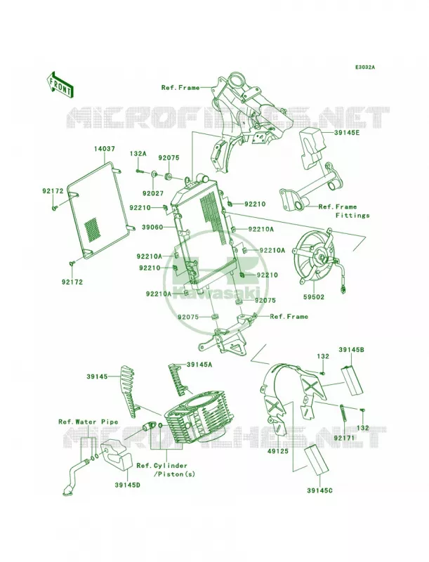 RadiatorACF Kawasaki MOTOS 1700 2012 Vulcan 1700 Voyager  VN1700ACF