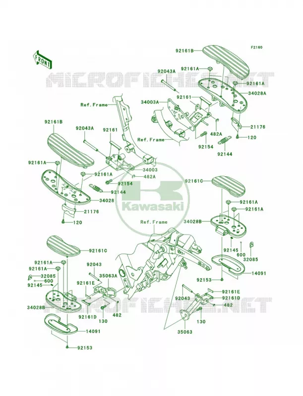 Footrests Kawasaki MOTOS 1700 2012 Vulcan 1700 Voyager ABS  VN1700BCF