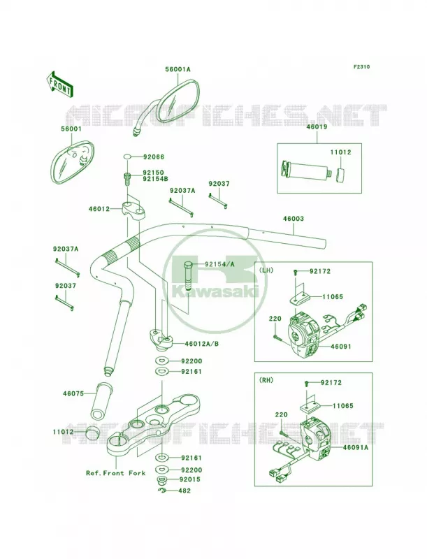 Handlebar Kawasaki MOTOS 1700 2012 Vulcan 1700 Voyager ABS  VN1700BCF