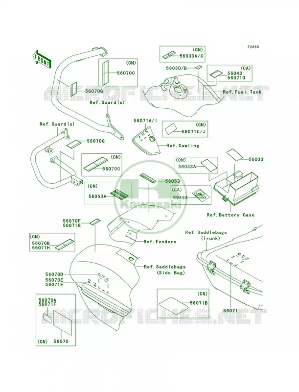 Labels Kawasaki MOTOS 1700 2012 Vulcan 1700 Voyager ABS  VN1700BCF