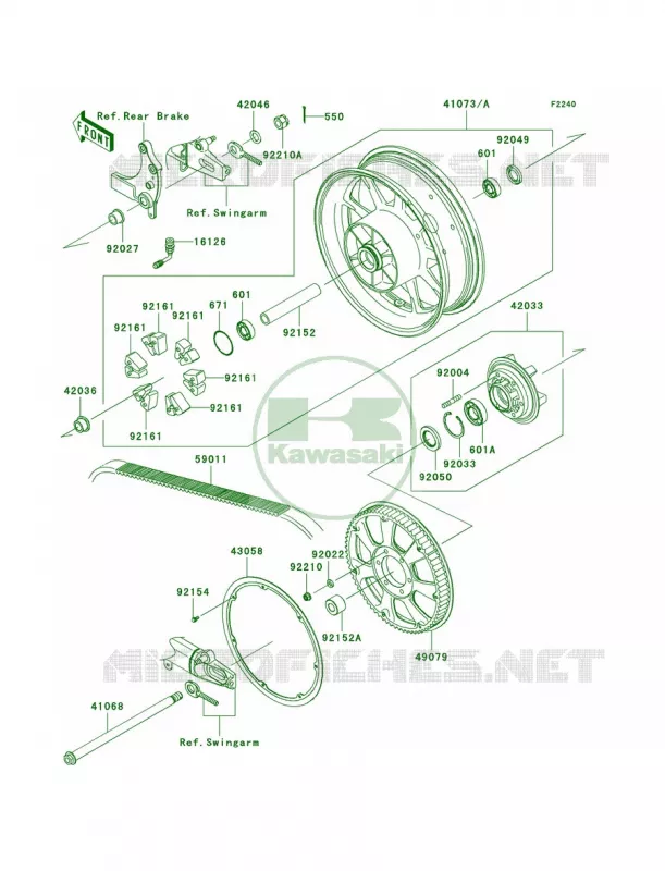 Rear WheelChain Kawasaki MOTOS 1700 2012 Vulcan 1700 Voyager ABS  VN1700BCF
