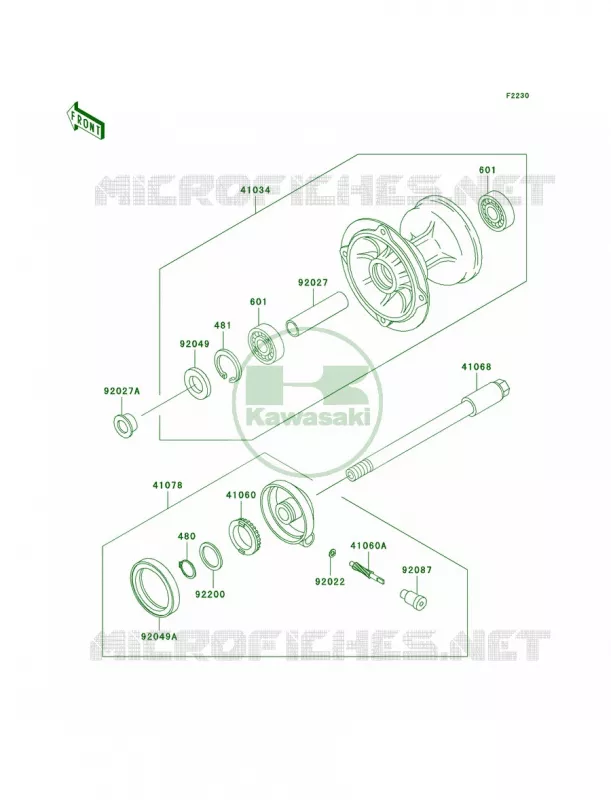 Front Hub Kawasaki MOTOS 300 2007 KLX300R  KLX300A7F
