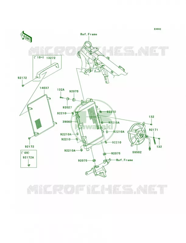 Radiator Kawasaki MOTOS 1700 2012 Vulcan 1700 Nomad  VN1700CCF