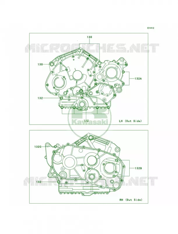 Crankcase Bolt Pattern Kawasaki MOTOS 900 2012 Vulcan 900 Classic  VN900BCF