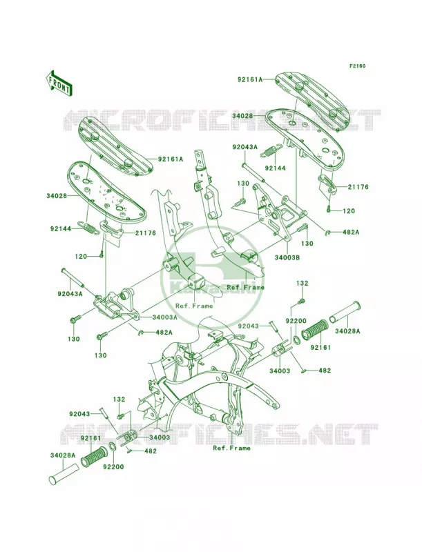 Footrests Kawasaki MOTOS 900 2012 Vulcan 900 Classic  VN900BCF