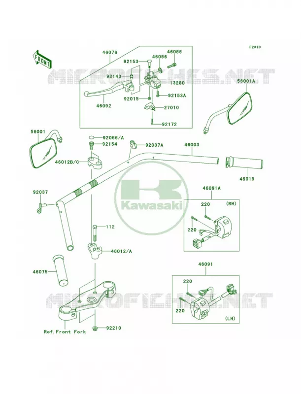 Handlebar Kawasaki MOTOS 900 2012 Vulcan 900 Classic  VN900BCF