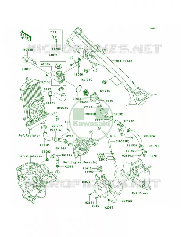 Water Pipe Kawasaki MOTOS 900 2012 Vulcan 900 Classic  VN900BCF