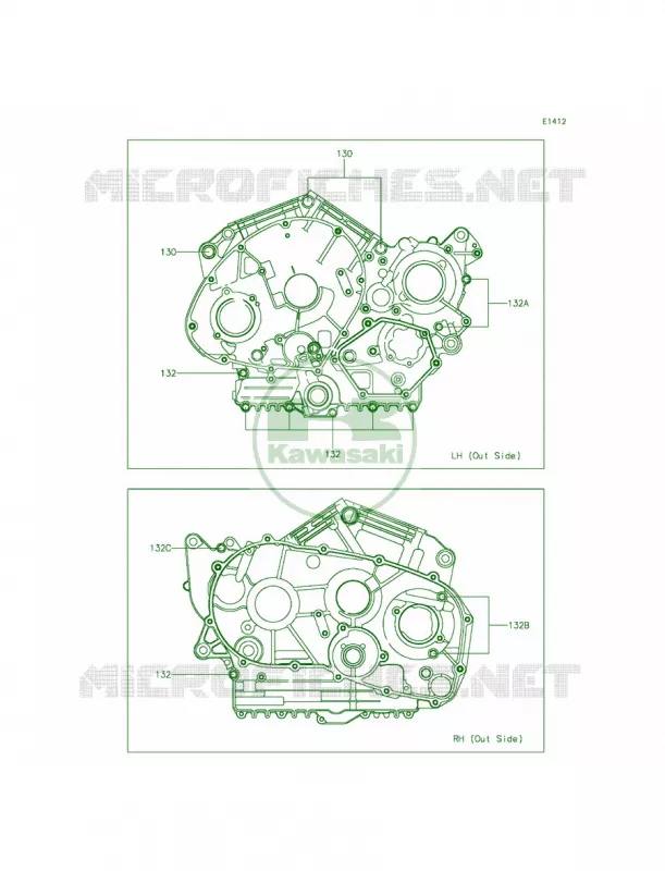 Crankcase Bolt Pattern Kawasaki MOTOS 900 2012 Vulcan 900 Classic LT  VN900DCF
