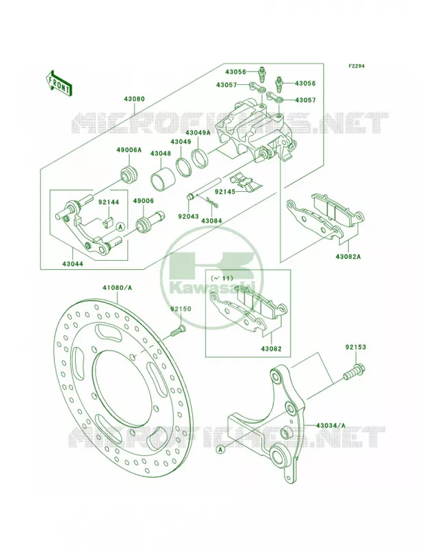 Rear Brake Kawasaki MOTOS 1700 2012 Vulcan 1700 Classic  VN1700ECF