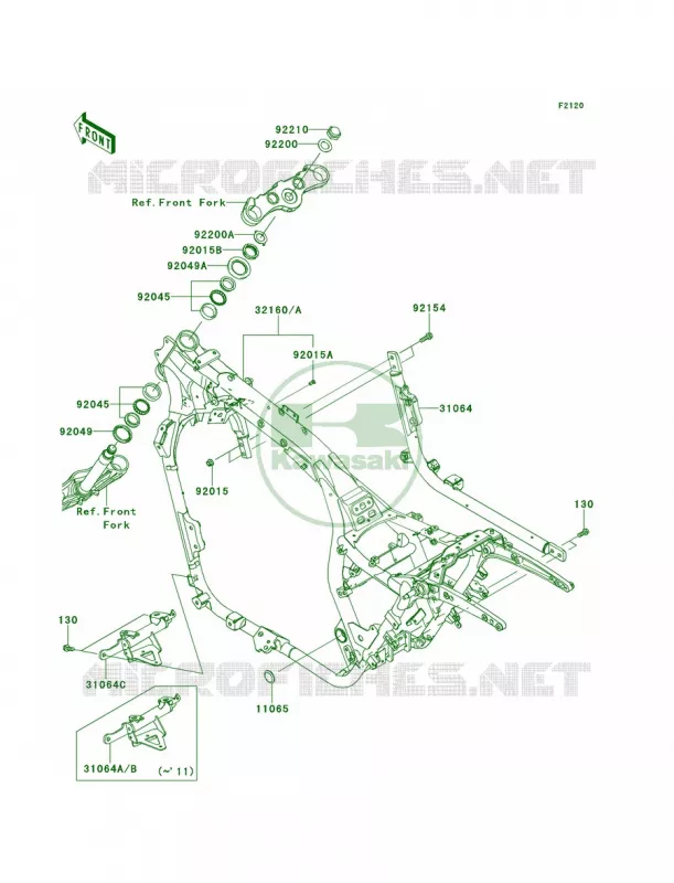 Frame Kawasaki MOTOS 1700 2011 Vulcan 1700 Voyager  VN1700ABF