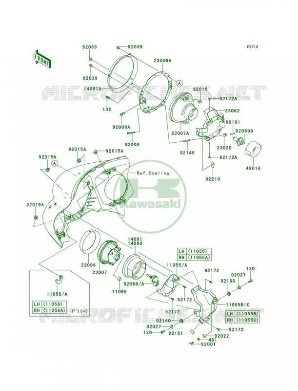 Headlights Kawasaki MOTOS 1700 2011 Vulcan 1700 Voyager  VN1700ABF