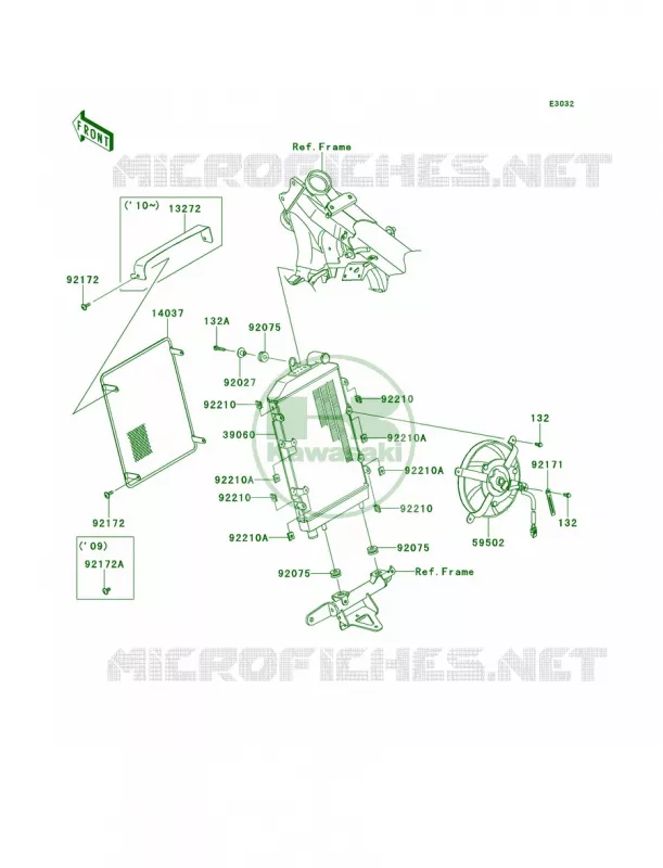 RadiatorA9F-ABF Kawasaki MOTOS 1700 2011 Vulcan 1700 Voyager  VN1700ABF