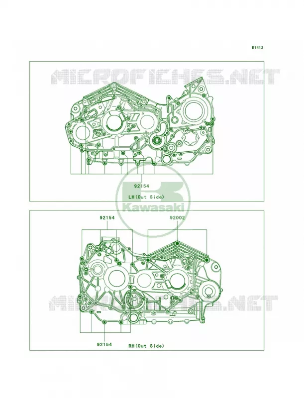 Crankcase Bolt Pattern Kawasaki MOTOS 1700 2011 Vulcan 1700 Voyager ABS  VN1700BBF