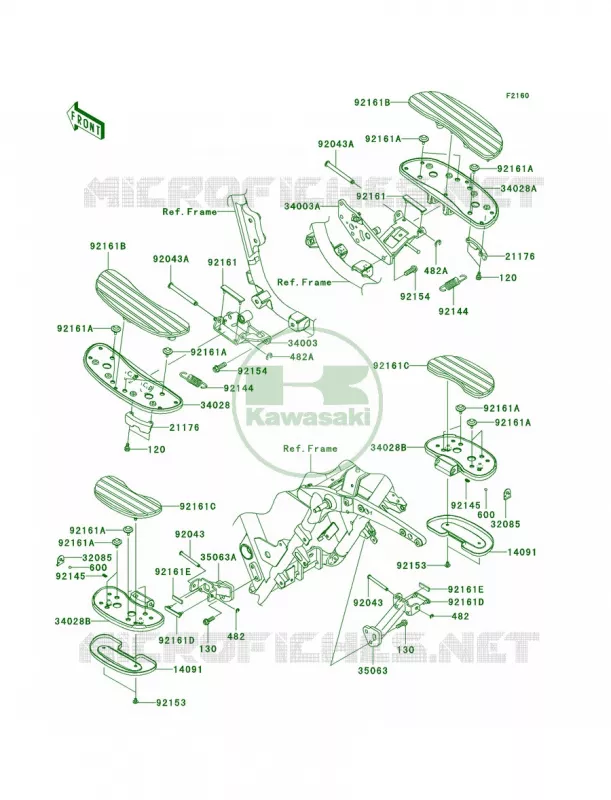 Footrests Kawasaki MOTOS 1700 2011 Vulcan 1700 Voyager ABS  VN1700BBF