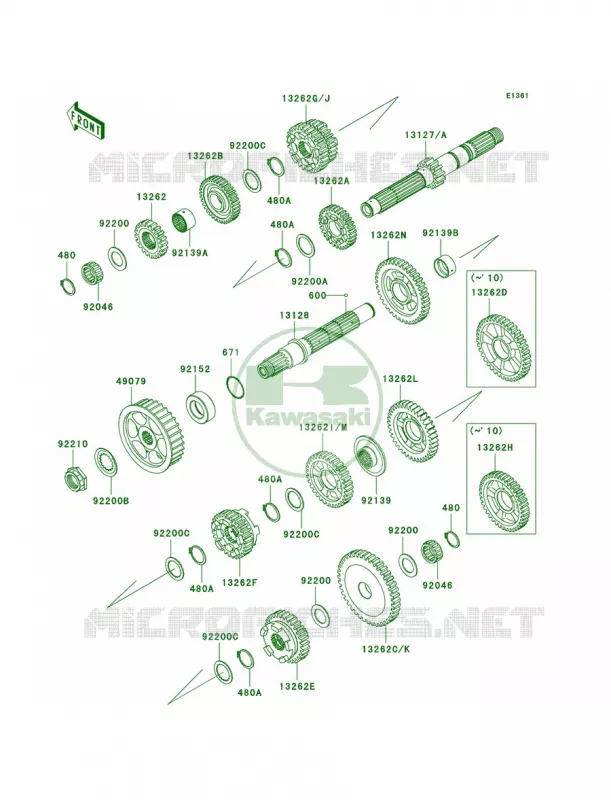 Transmission Kawasaki MOTOS 1700 2011 Vulcan 1700 Nomad  VN1700CBF