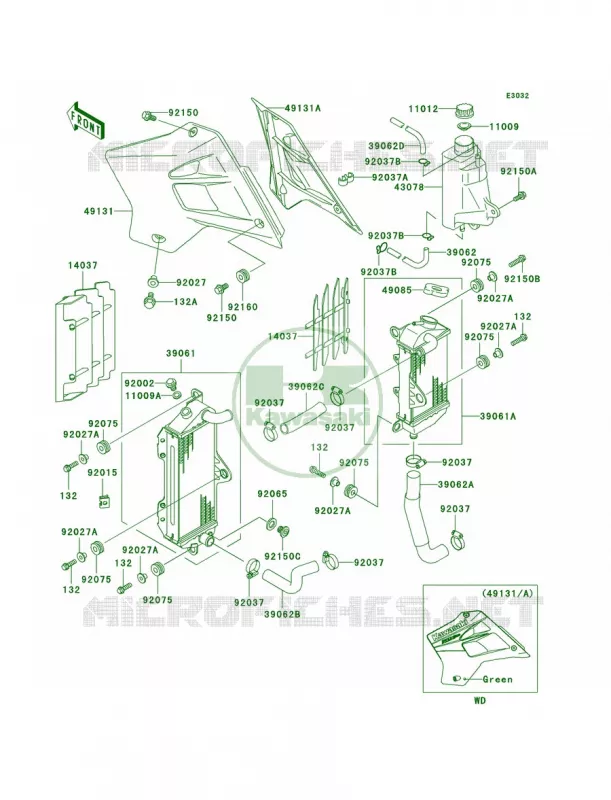 Radiator Kawasaki MOTOS 200 2006 KDX200  KDX200H6F